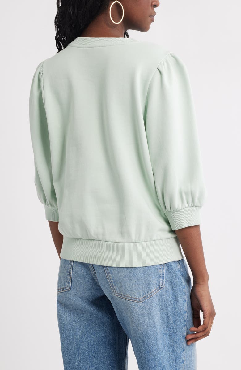 Treasure & Bond Puff Sleeve Sweatshirt, Alternate, color, Teal Surf