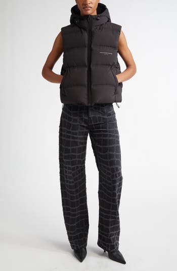 Alexander Wang Crop Hooded Down Puffer Vest | Nordstrom