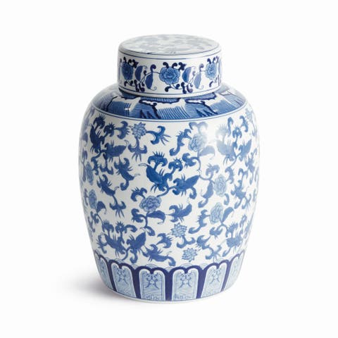 Barclay Butera Dynasty Blossom Lidded Jar - Chinoiserie