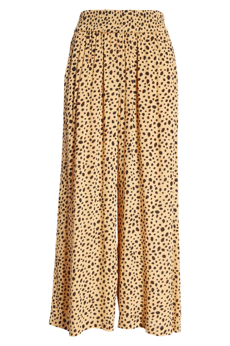 x Sincerely Jules For Shore Animal Print Wide Leg Pants, Alternate, color, GOLD DUST