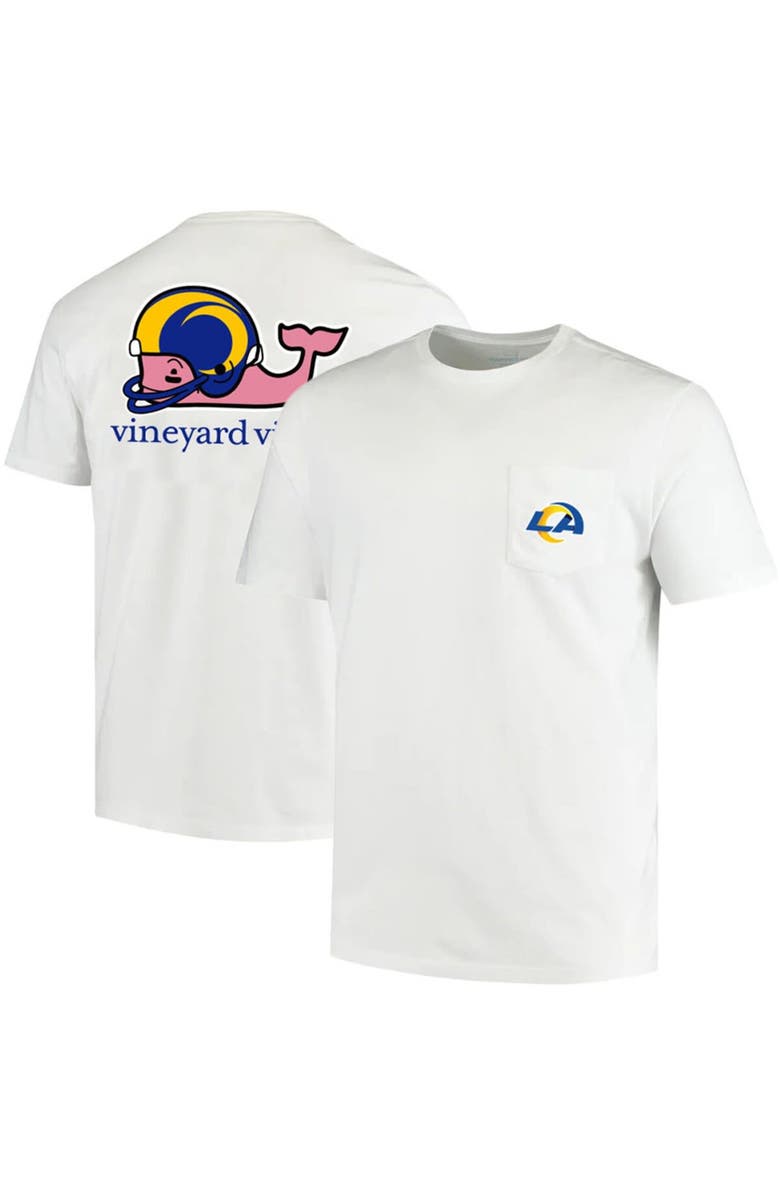 vineyard vines Men's Vineyard Vines White Los Angeles Rams Team Whale Helmet T-Shirt, Main, color, 