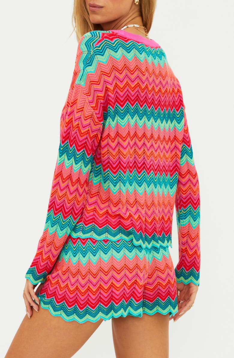 Beach Riot Beach Cover-Up Sweater, Alternate, color, Passion