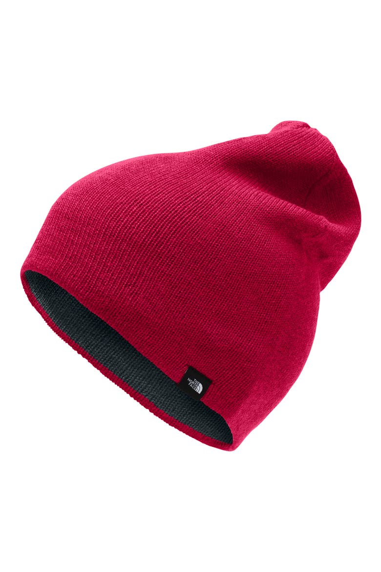 Reversible Merino Wool Beanie, Main, color, CARDINAL RED/ ASPHALT GREY