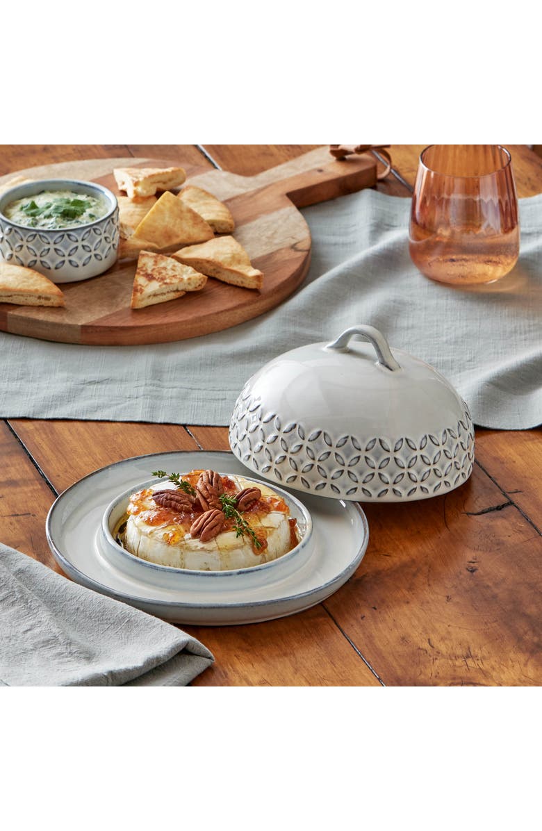 tag Bistro Brie Baker Grey Oven-Safe Baking Dish for Entertaining, Alternate, color, Grey