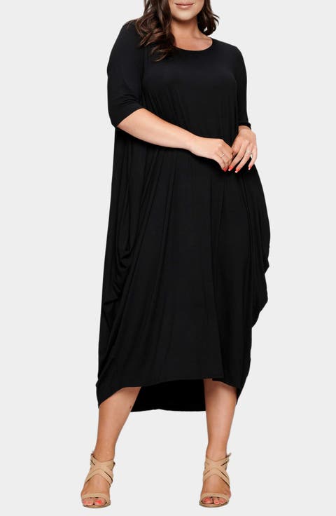 Evelyn Bubble Hem Jersey Midi Dress (Plus)