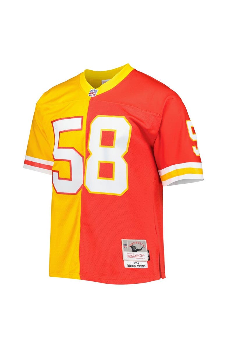 Mitchell & Ness Men's Mitchell & Ness Derrick Thomas Red/Gold Kansas City Chiefs 1994 Split Legacy Replica Jersey, Alternate, color, Red