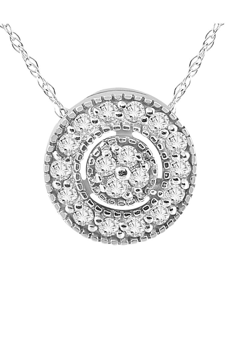 Bliss Diamond 1/4 ct Lab Grown Diamond Pave Halo Pendant Gold Womens Necklace, Main, color, 