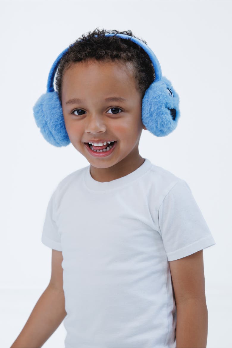 Boys' Fleece and Faux Fur Earmuffs, Alternate, color, Cookie Monster Blue