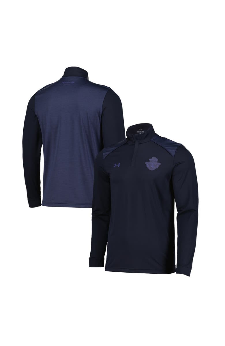 Under Armour Men's Under Armour Navy Navy Midshipmen Silent Service Quarter-Zip Pullover Jacket, Main, color, 