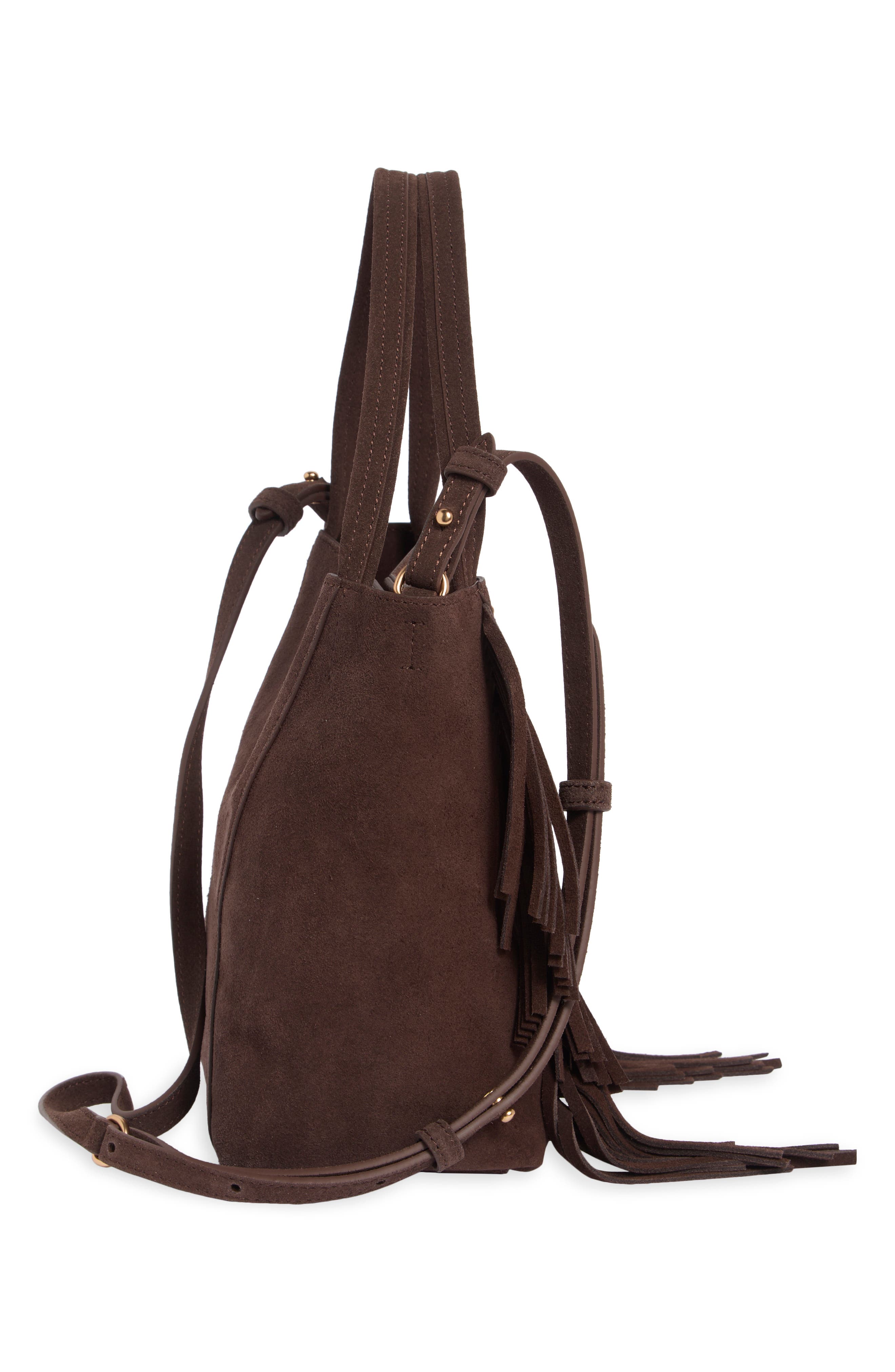 Rhett Fringe Suede Crossbody Bag, Alternate, color, DARK BROWN
