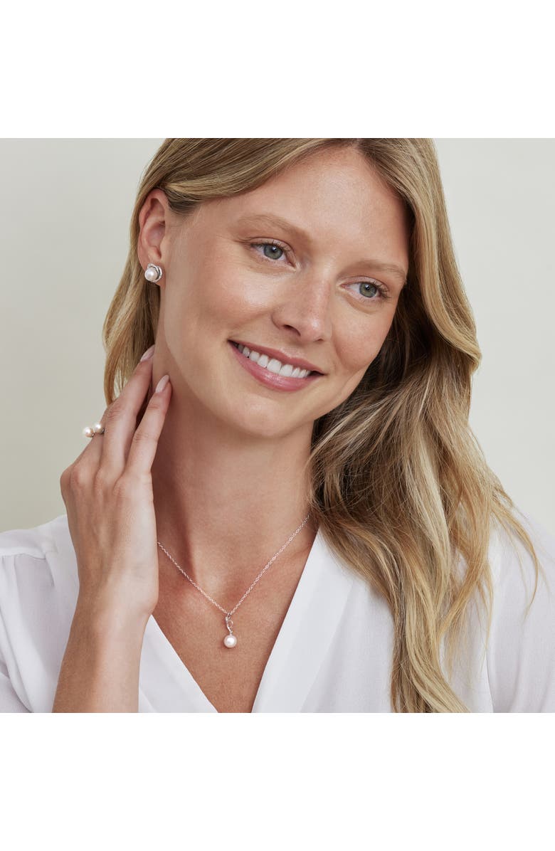 The Pearl Source Akoya Pearl & Diamond Symphony Pendant, Alternate, color, White Gold