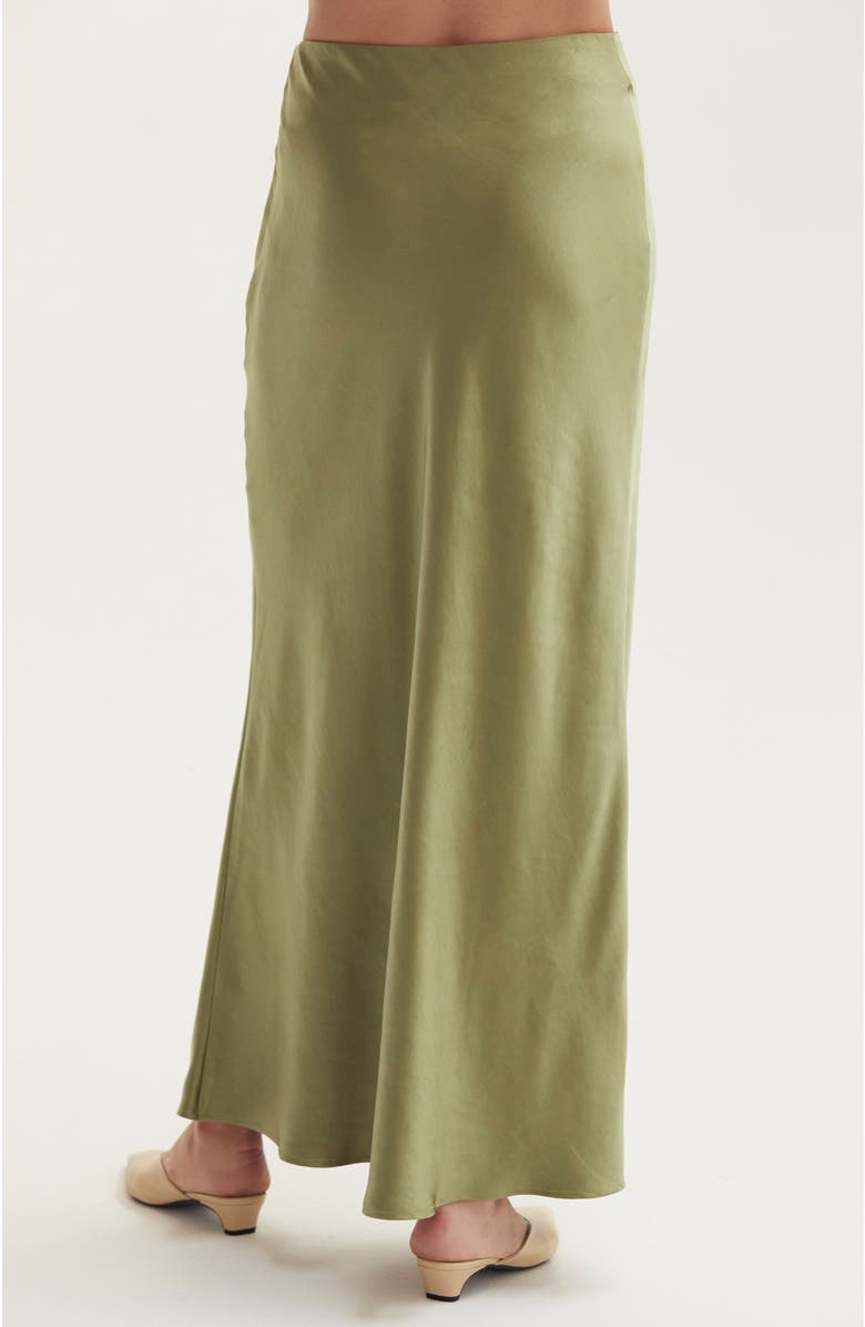 CRESCENT Crushed Satin Maxi Skirt, Alternate, color, Eucalyptus