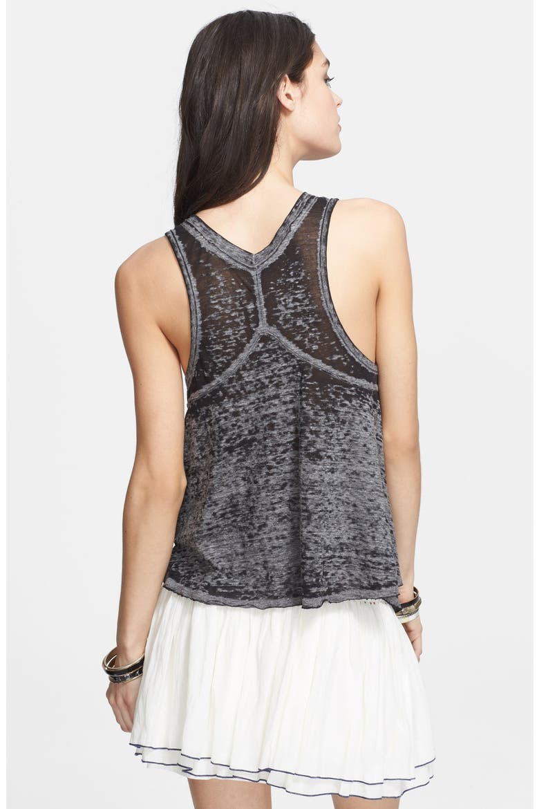 'Breezy' Seam Detail Slub Knit Tank, Alternate, color, BLACK