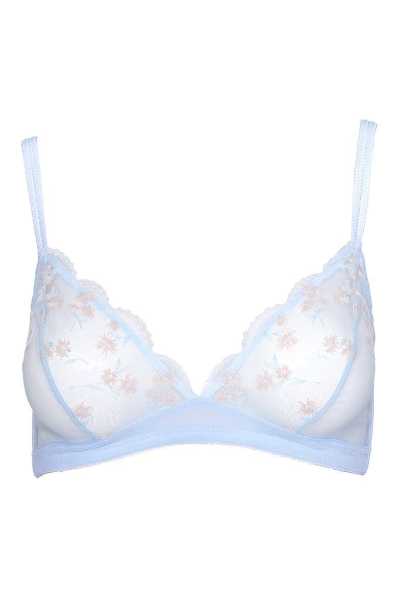 Paradis Embroidered Bra, Alternate, color, SKY BLUE