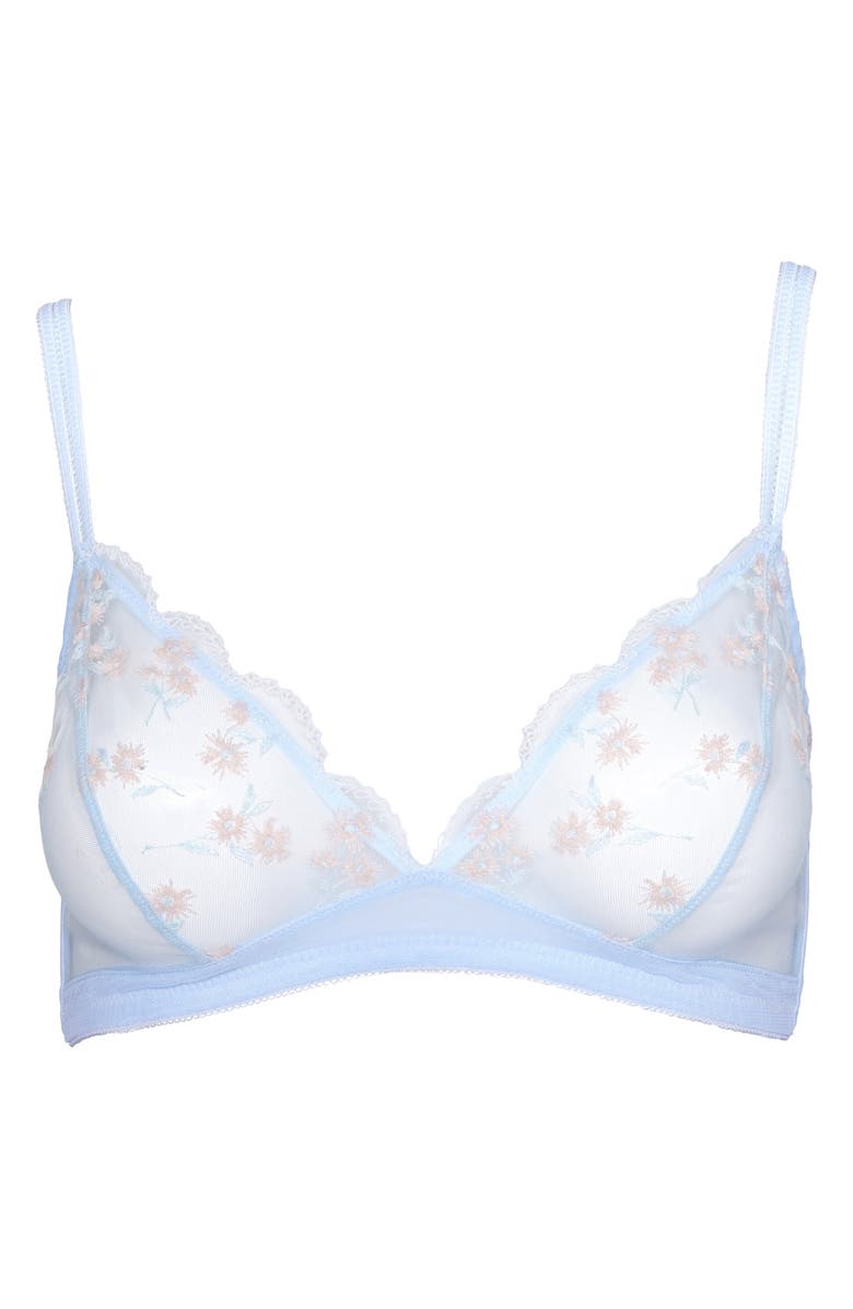 Huit Paradis Embroidered Bra, Alternate, color, Sky Blue