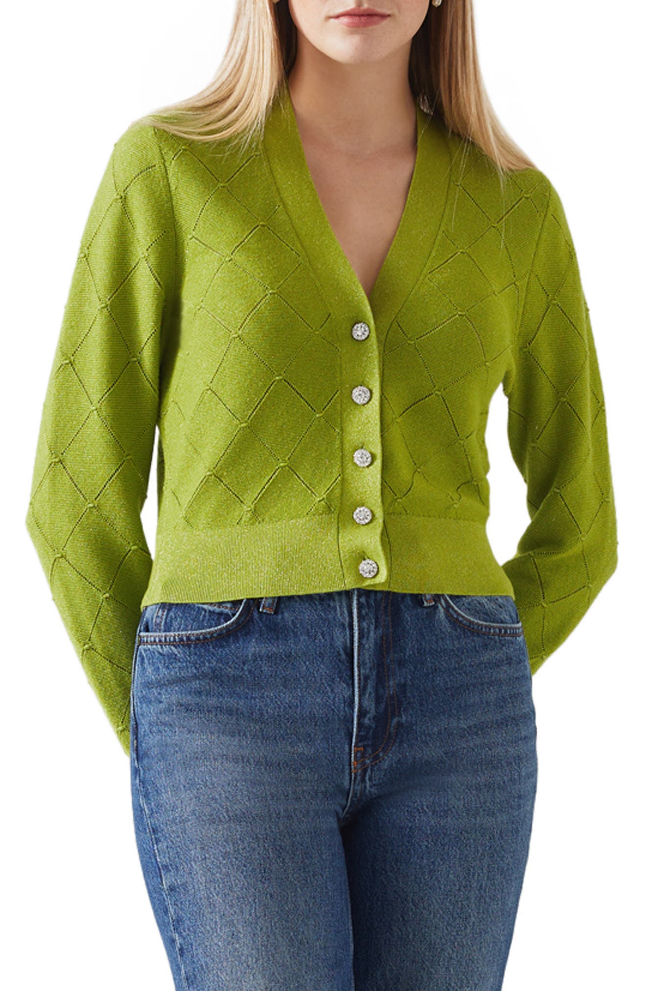 Molli Pointelle Metallic Cardigan