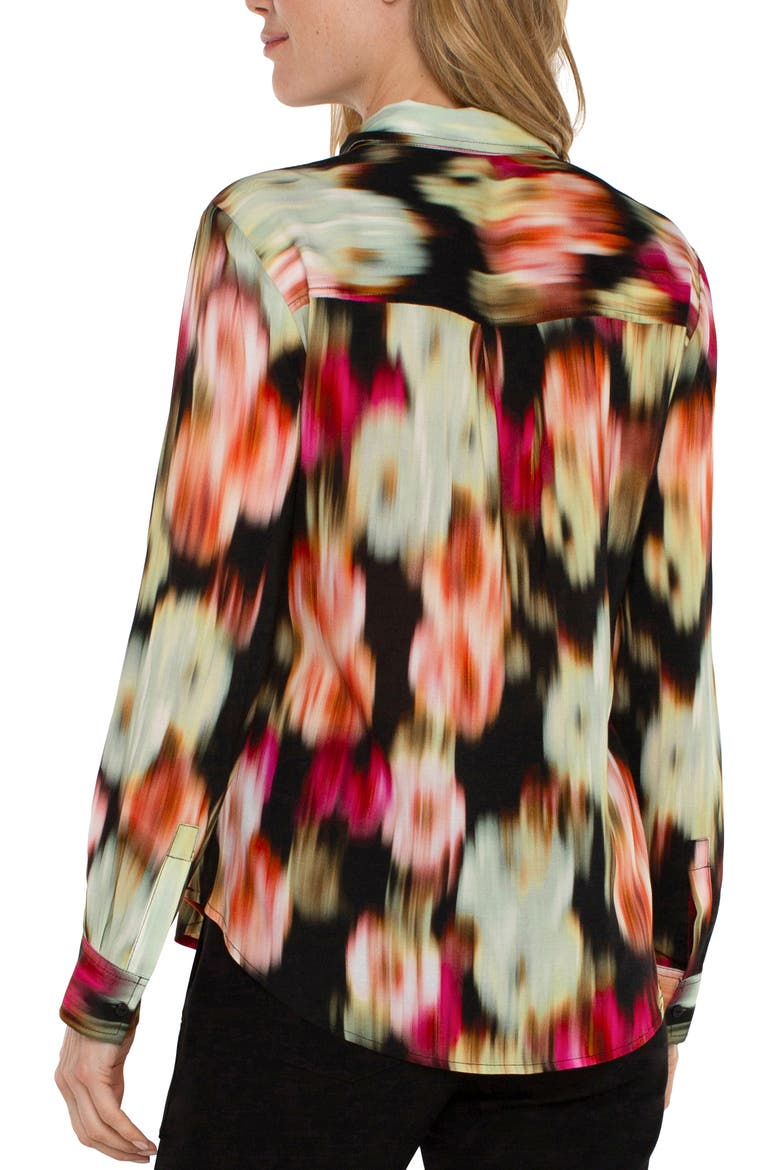Floral Ikat Print Shirt, Alternate, color, STAR RUBY FLRL