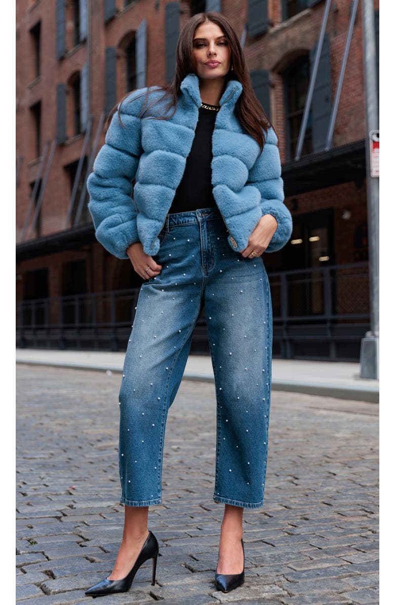 Generation Love Jodi Faux Fur Jacket, Alternate, color, Blue