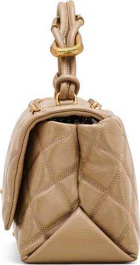 The Dual Chain Diamond Quilted Convertible Leather Shoulder Bag
