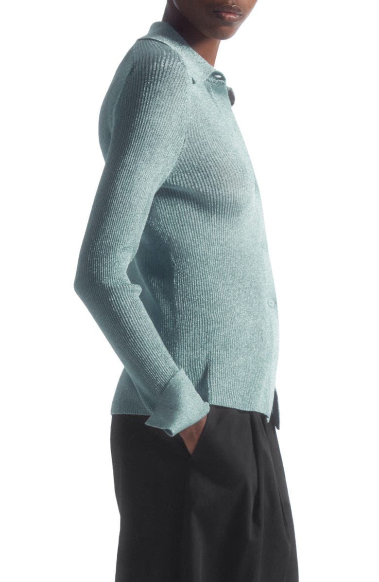 COS Metallic Rib Cardigan, Alternate, color, 