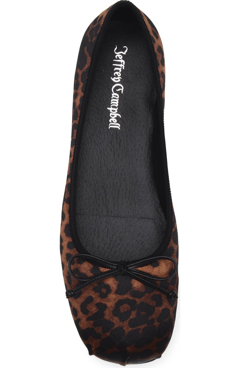 Jeffrey Campbell Tutu Ballet Flat, Alternate, color, Tan Cheetah Satin