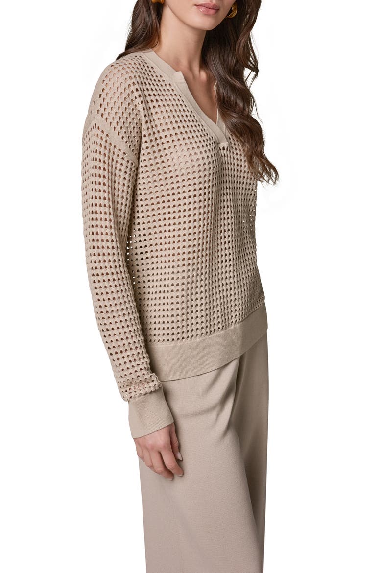 Cotton Pointelle Sweater, Alternate, color, SANDSTONE
