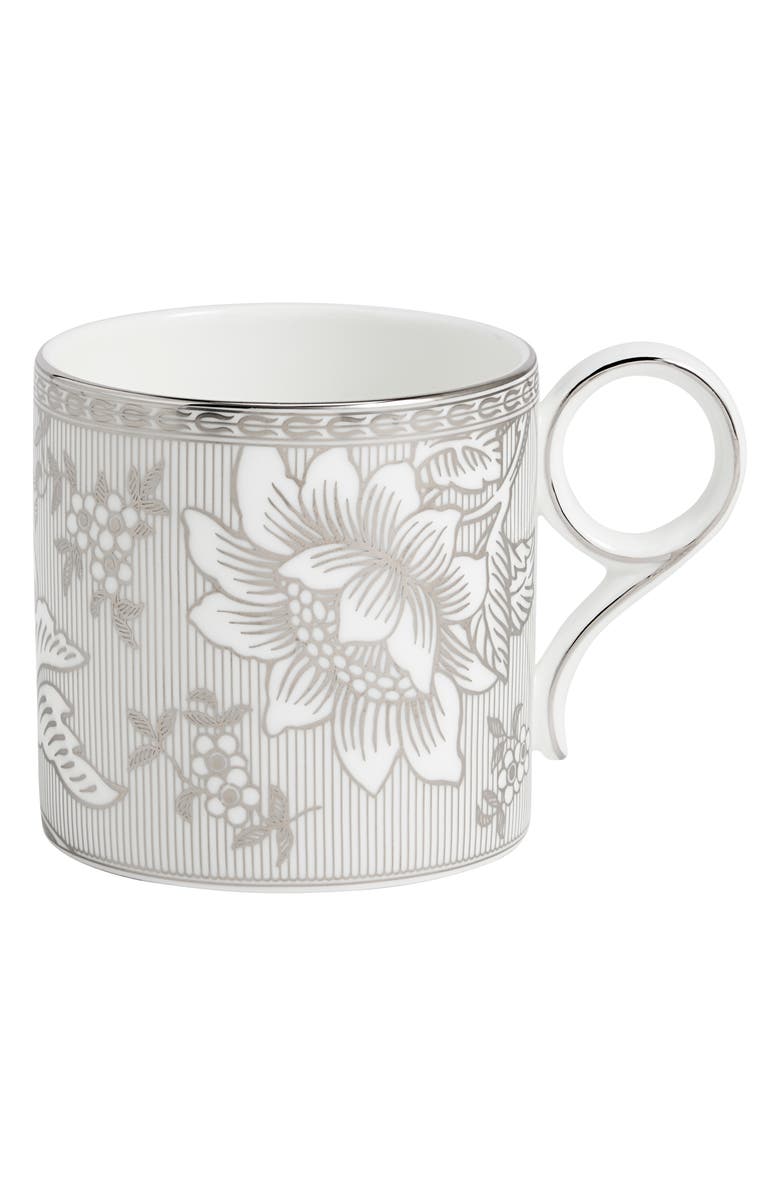 Wedgwood Silver Tonquin Bone China Mug, Main, color, Silver