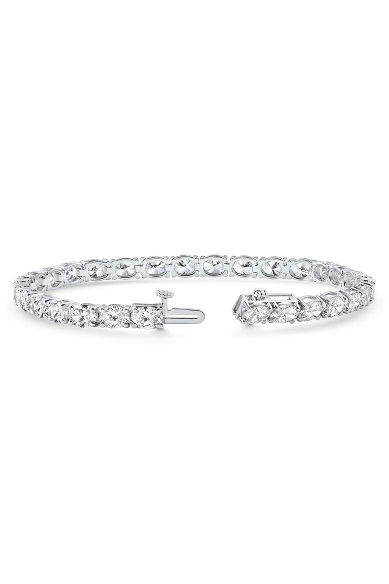 10.75Ct Oval Cut Diamond Tennis Bracelet 7" 14k Gold Lab Grown, Main, color, 14k White Gold