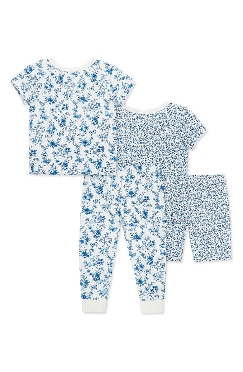 Little Me Blue Garden 2-Pack Floral Pajamas, Alternate, color, 