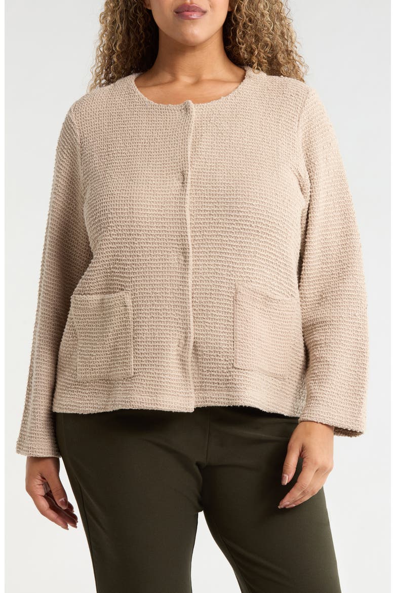 Round Neck Organic Cotton Jacket, Alternate, color, WHEAT