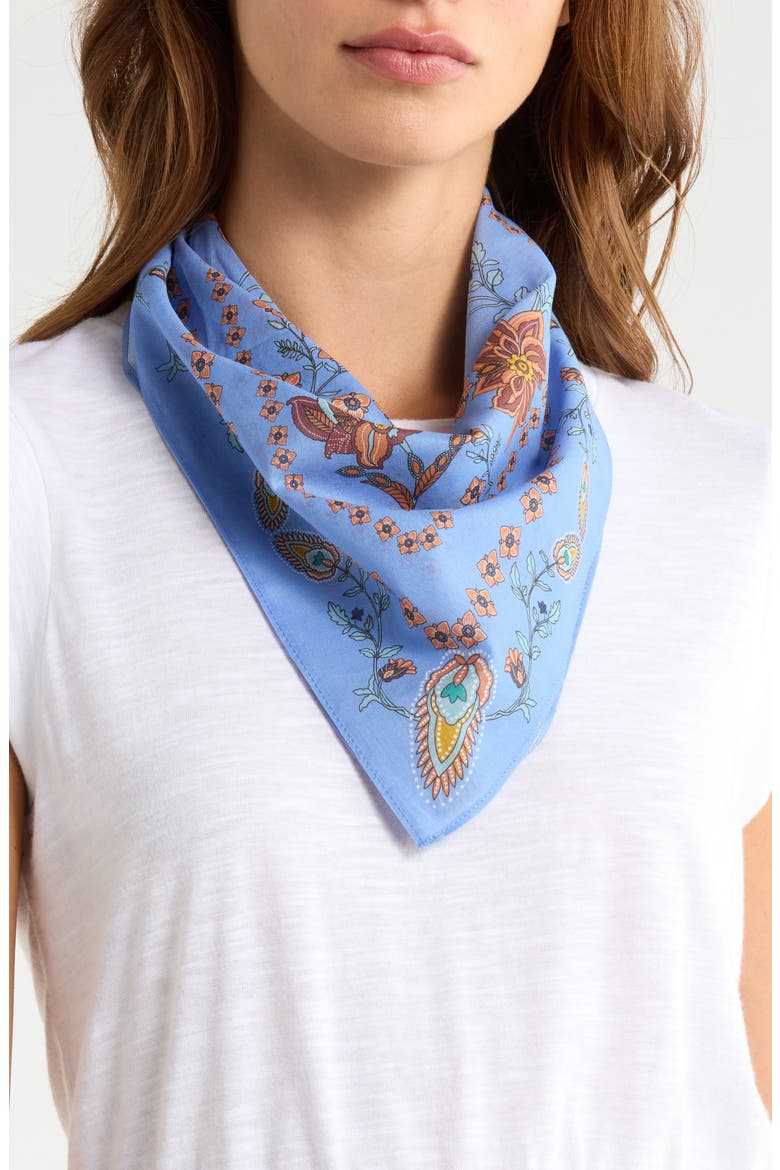 Floral Paisley Bandana, Main, color, BLUE POTTERY FLORAL