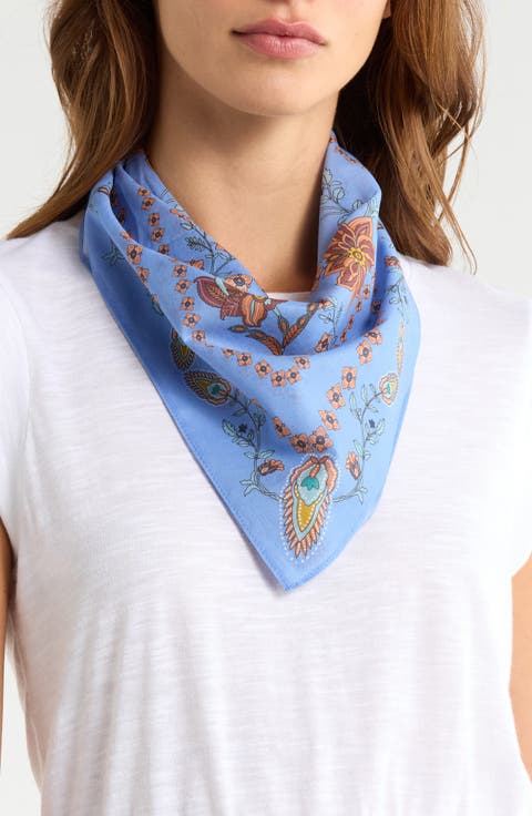 Pottery Floral Square Bandana