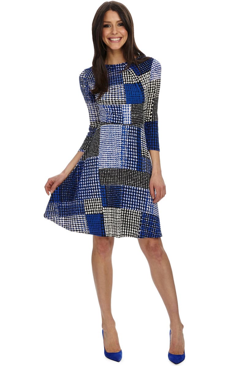 Donna Morgan Print Jersey Fit & Flare Dress, Main, color,