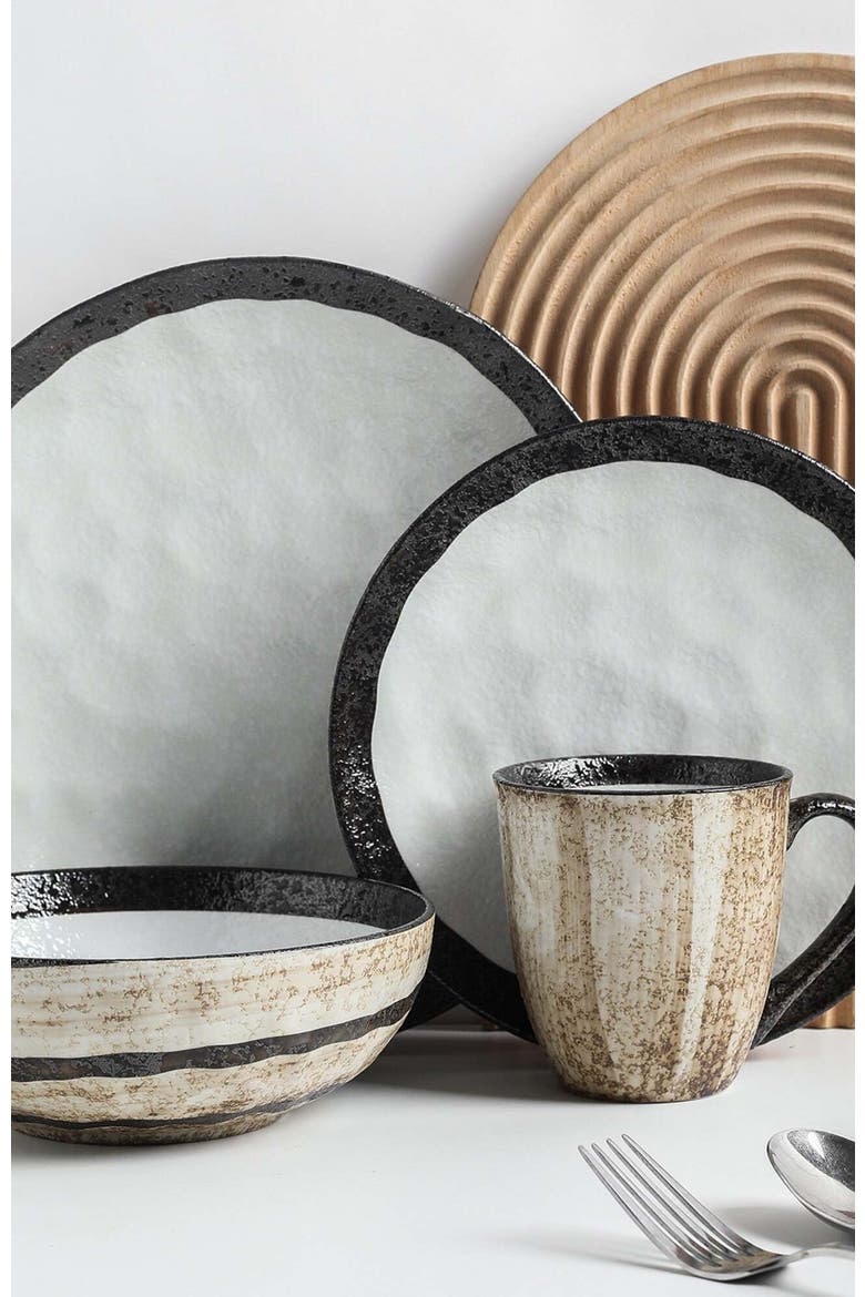 Lucy Porcelain 16-Piece Dinnerware Set, Alternate, color, Beige