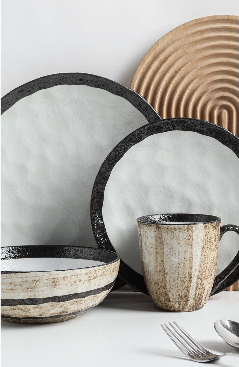 Stone Lain Lucy Porcelain 16-Piece Dinnerware Set, Alternate, color, Beige