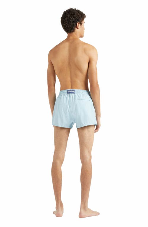 Vilebrequin Micro Ronde Des Tortues Rainbow Stretch Short Swim Shorts In Topaze Bleue