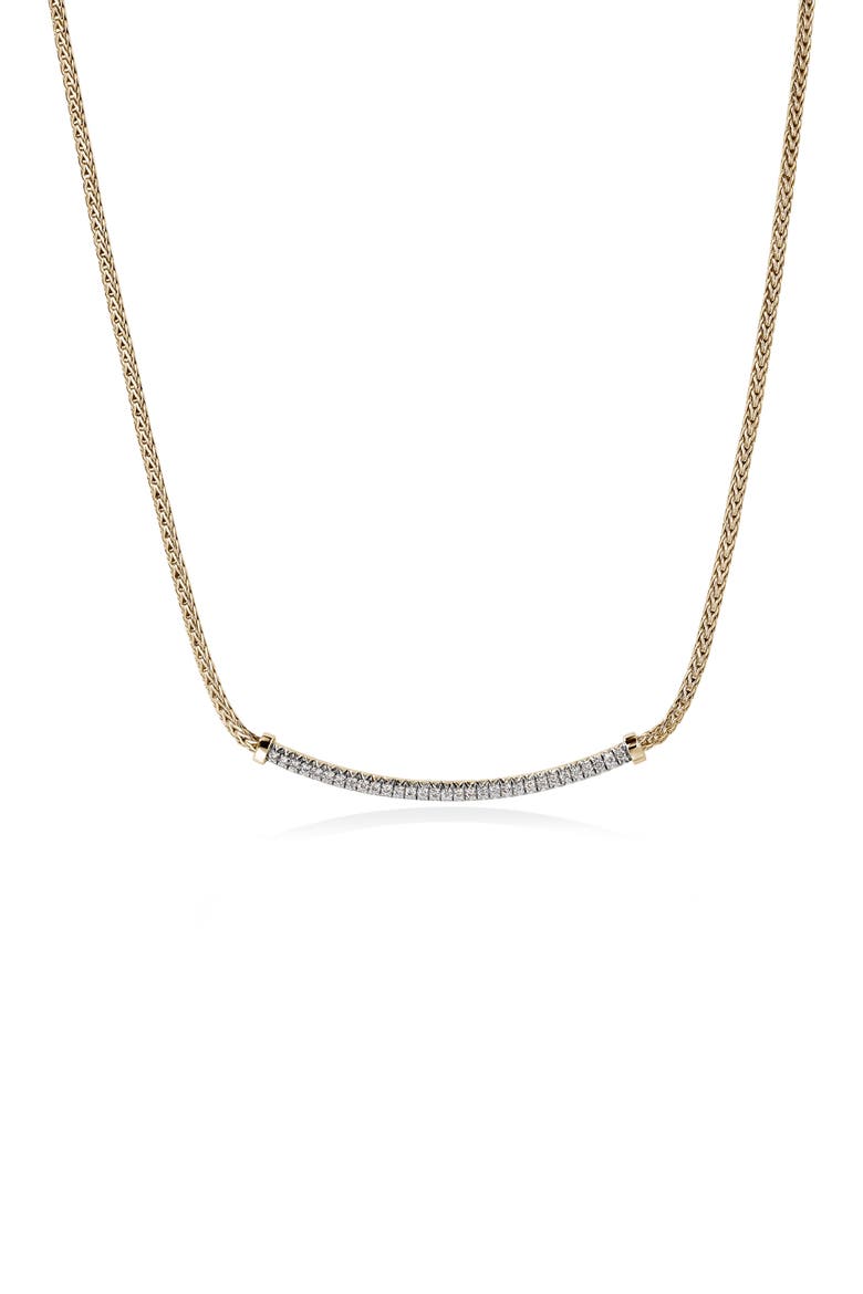JH Essentials Pavé Necklace, Gold, Diamonds, 1.8MM, Main, color, GOLD