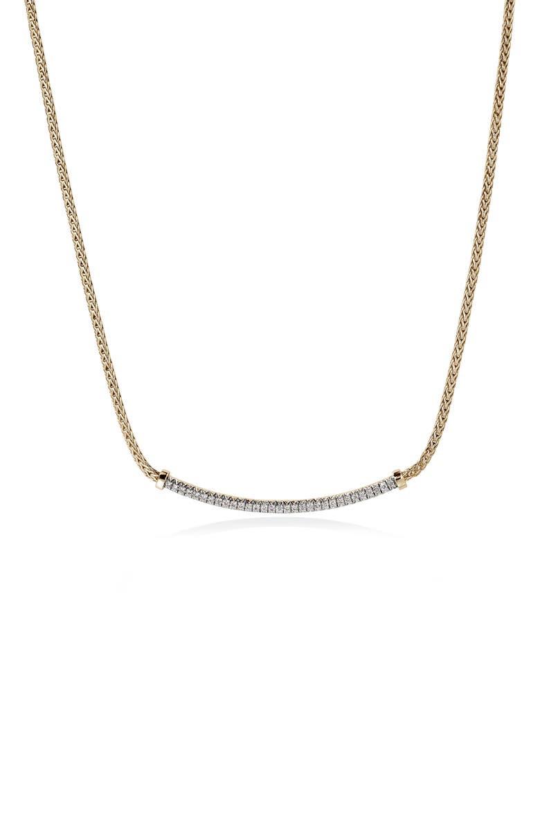 John Hardy JH Essentials Pavé Necklace, Gold, Diamonds, 1.8MM, Main, color, Gold