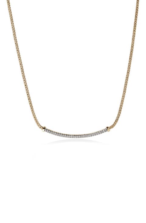 JH Essentials Pavé Necklace, Gold, Diamonds, 1.8MM