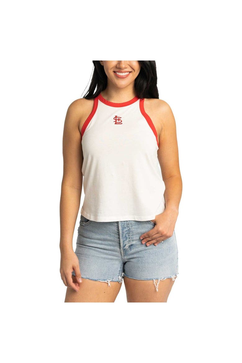 Women's Lusso White St. Louis Cardinals Jane Tank Top, Main, color, White