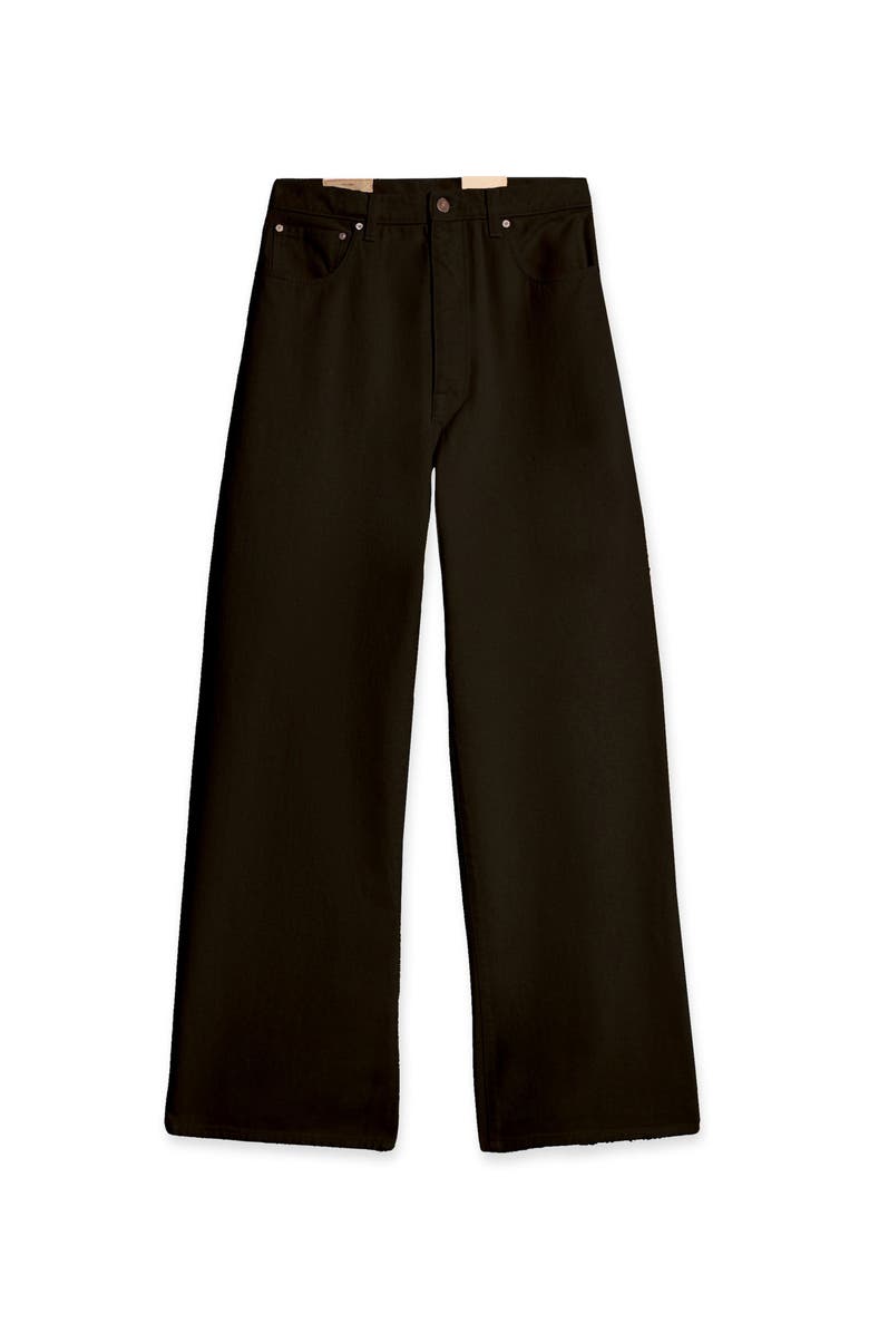Fortela Jaron Wide-Leg Bull Cotton Trousers, Main, color, Black