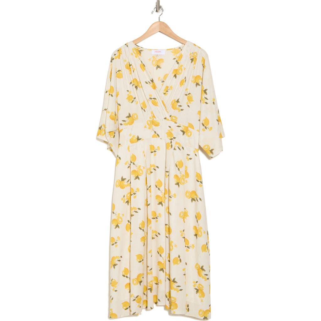 RENEE C RENEE C LEMON PRINT SWING DRESS