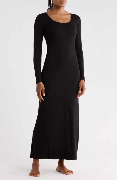 Long Sleeve Rib Maxi Nightgown