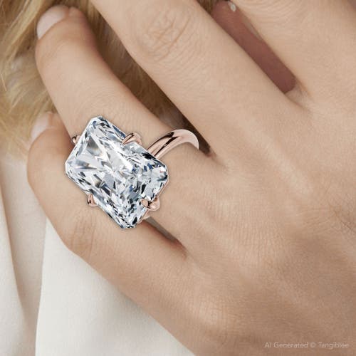 Bliss Diamond Certified 11ct Radiant Diamond Solitaire Engagement Ring 14k Gold/pt Lab Grown