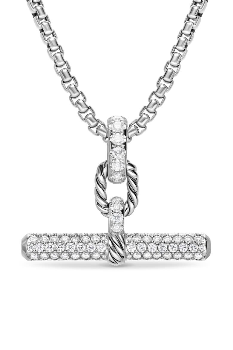 Madison® Toggle Pendant in Sterling Silver with Diamonds, 29mm, Alternate, color, DIAMOND/ SILVER