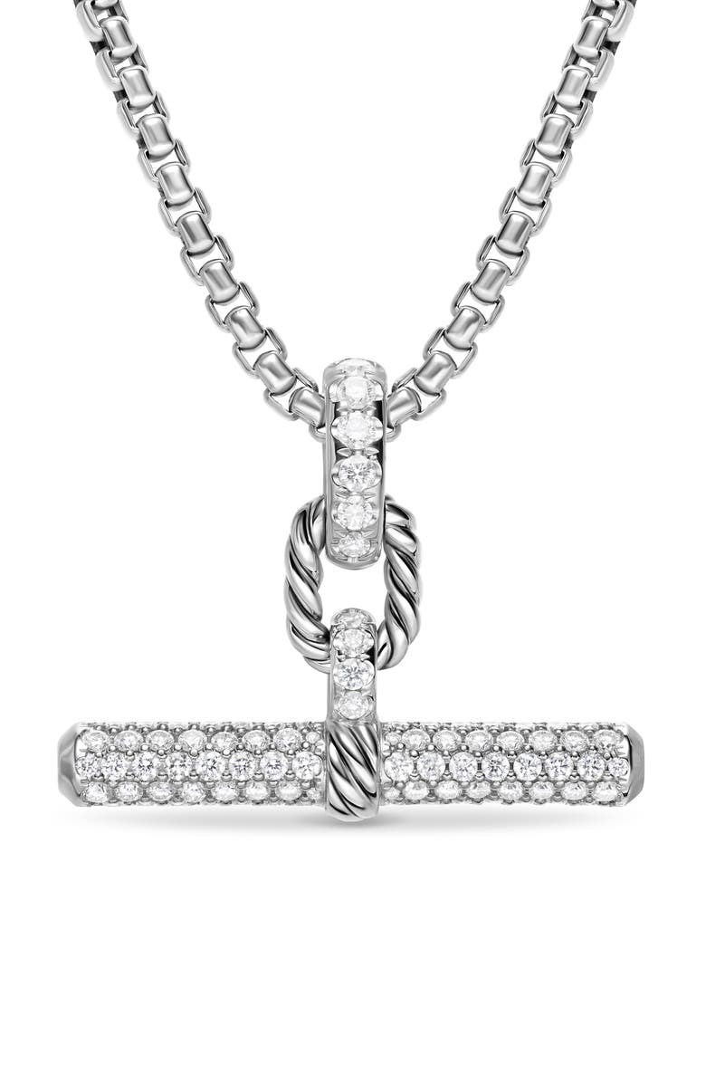 David Yurman Madison<sup>®</sup> Toggle Pendant in Sterling Silver with Diamonds, 29mm, Alternate, color, Diamond/ Silver