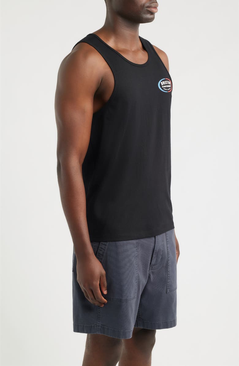 Brixton Rhett Logo Graphic Tank, Alternate, color, Black