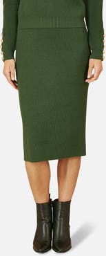 Yumi Rib Knitted Midi Column Skirt