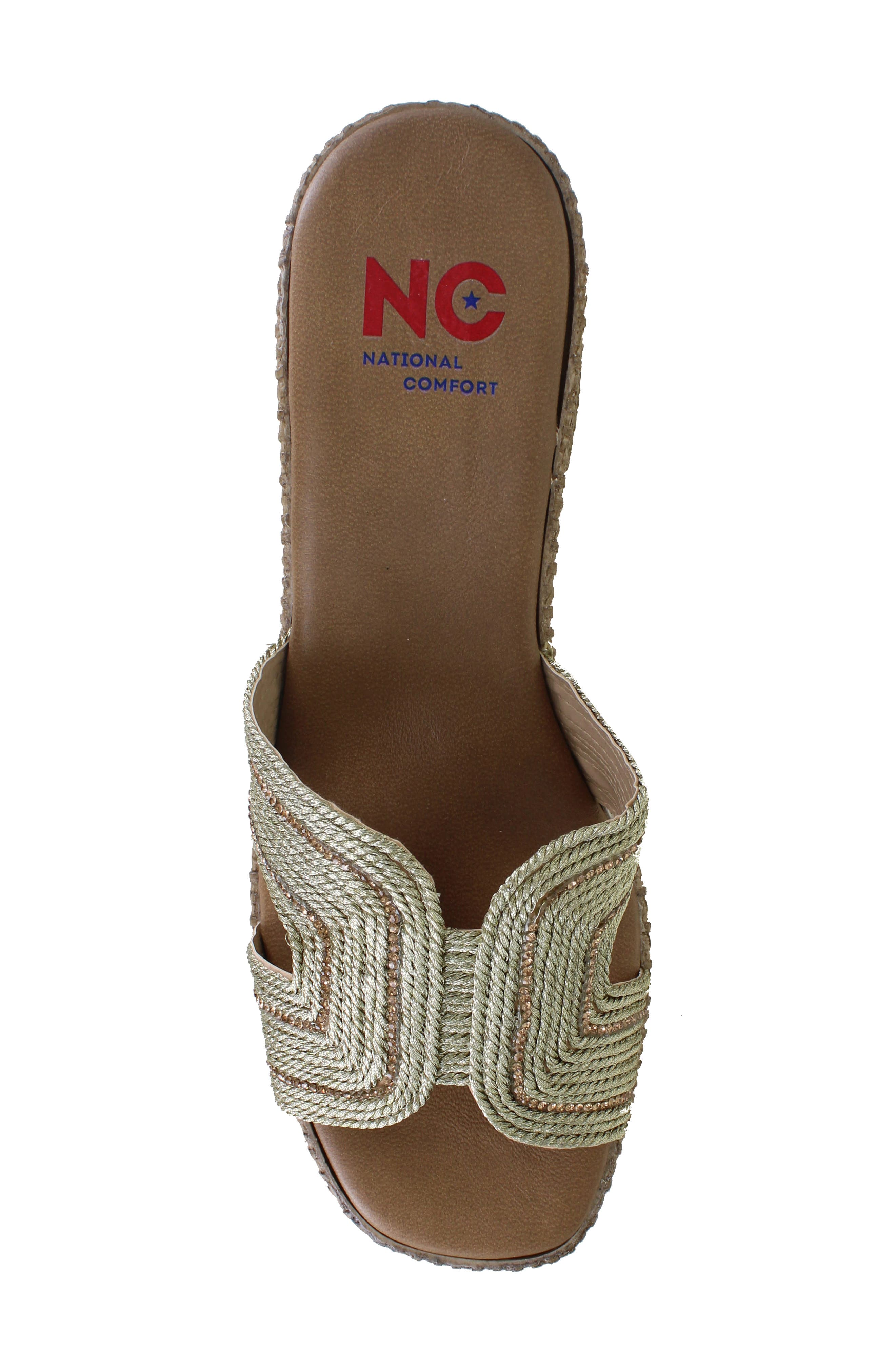 Cornella Platform Slide Sandal, Alternate, color, PLATINUM FABRIC