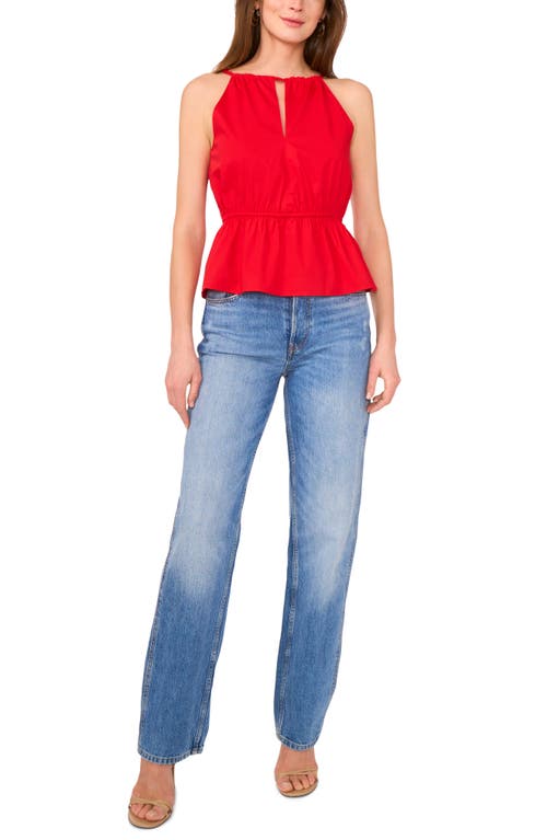 1.state Keyhole Peplum Tank In Red